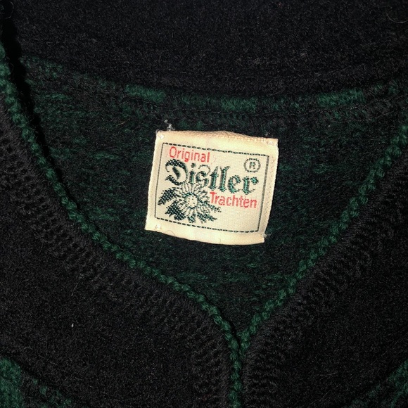 Original Distler Trachten Checkered Sweater Jacket - Picture 7 of 10